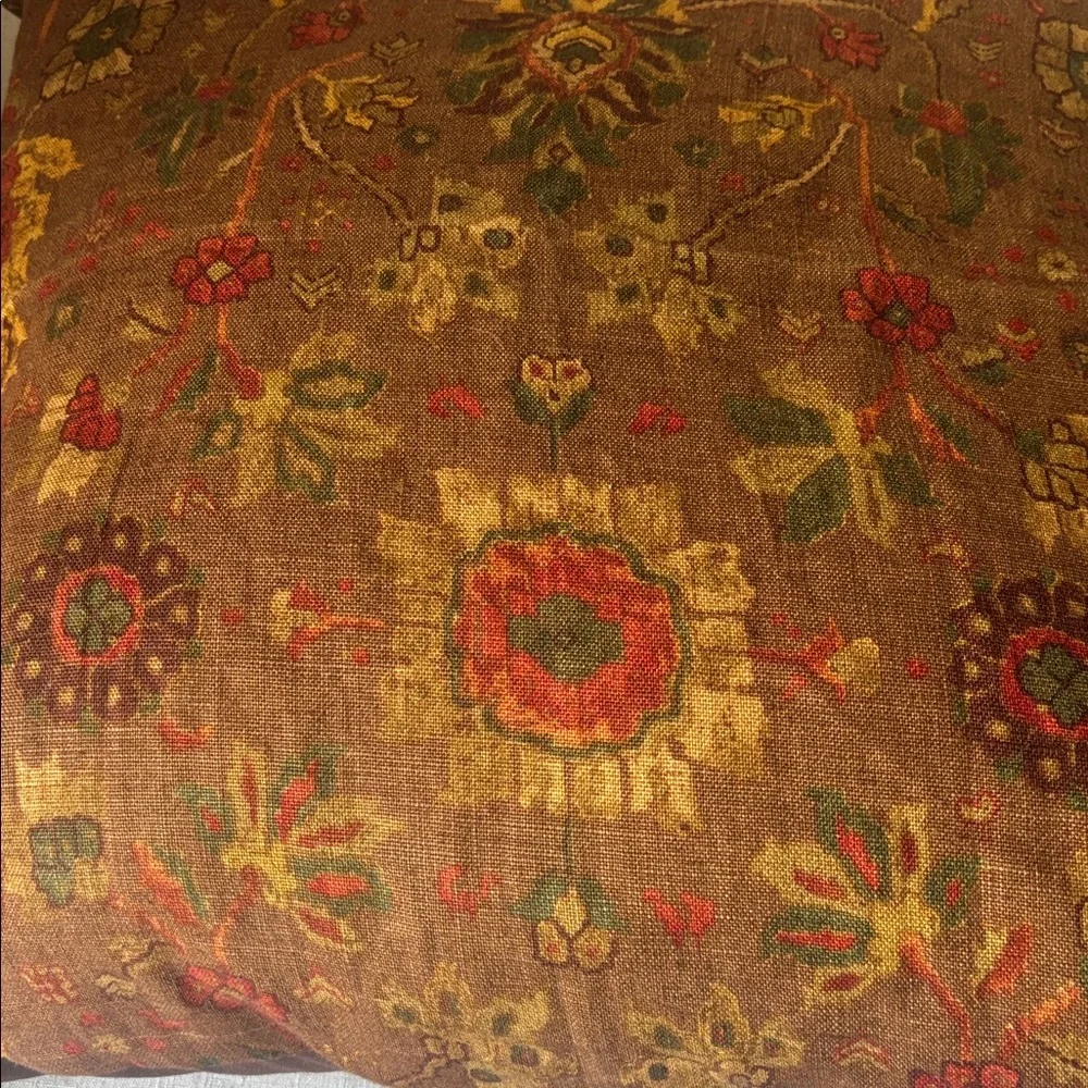 Decorative Throw Pillow in Brown and Gold Print